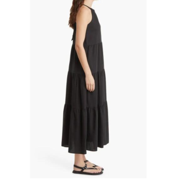 New ~ TREASURE & BOND ~ Tiered Halter Maxi Dress Size L 100% LYOCELL - Picture 5 of 8
